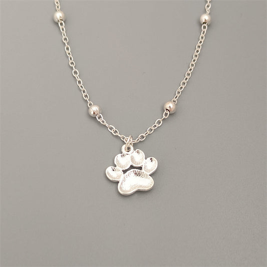 Paw Print Beaded Anklet