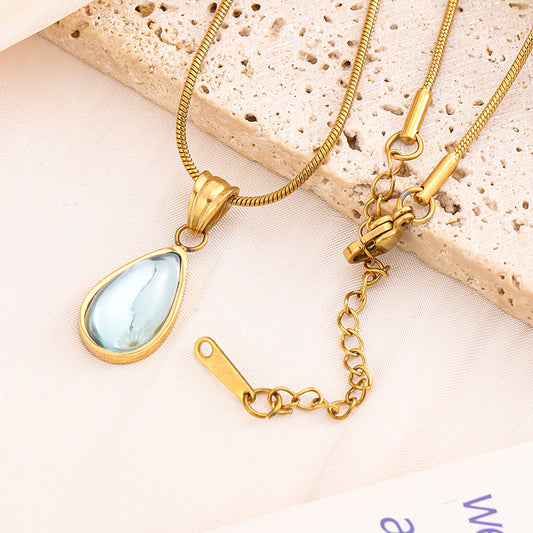 Water Drop Pendant Necklace for Women