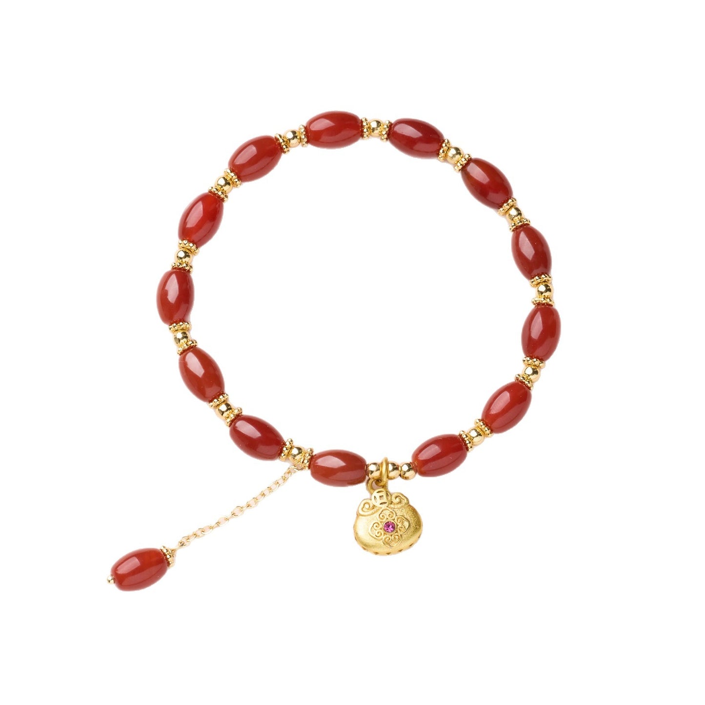 Natural Red Agate Bracelet