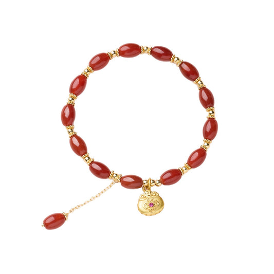 Natural Red Agate Bracelet