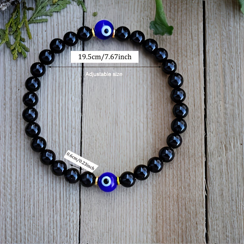 Devil's Eye 8mm Beaded Bracelet