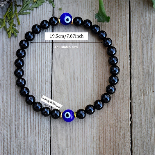Devil's Eye 8mm Beaded Bracelet