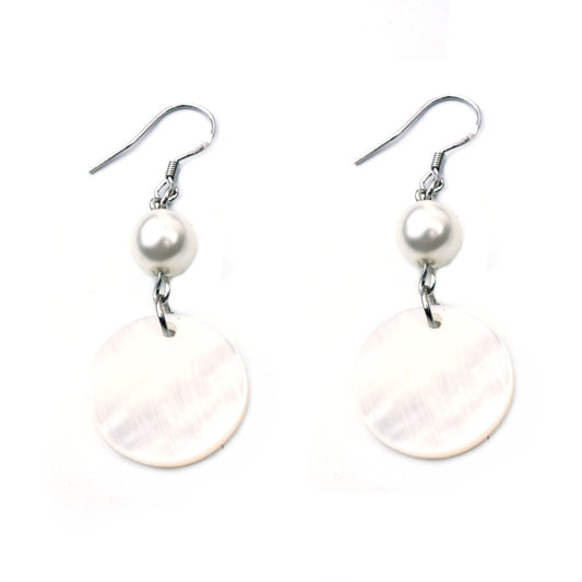 Trendy Round Shell Pearl Earrings